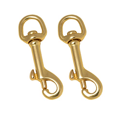 aufodara 2er Stark Groß Messing Haken Hundeleinen Schwenker Karabiner mit Federhaken (5#) von aufodara
