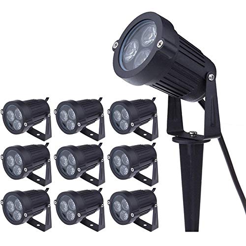 10er 3W LED Gartenspots Außenlampe Spike Lights 220V Outdoor Dekorative Landschaftsbeleuchtung (Warmweiß) von aulyun