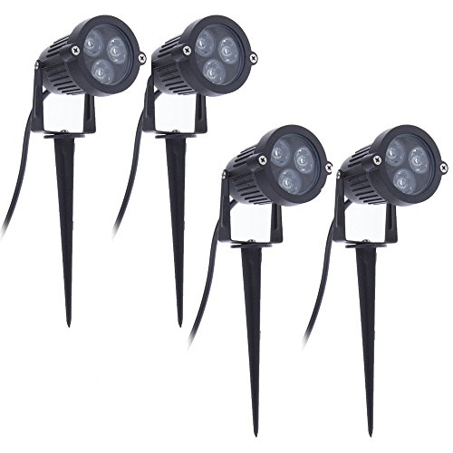 4er 3W LED Gartenspots Außenlampe Spike Lights 220V Outdoor Dekorative Landschaftsbeleuchtung (Warmweiß) von aulyun