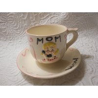 Jahrgang "Mama" Tasse Und Untertasse-Überdimensioniert-Japan-Fun Muttertag Geschenk Verpackt Frei von auntflorieshouse