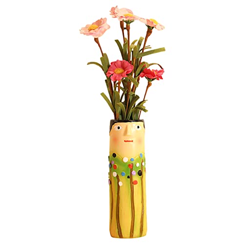 Frühling Knospen Vasen, Böhmische Familie Harz Vase Boho Nette Regal Dekor, Charakter Vase Blume Pflanzenhalter Badezimmer Dekor für Haus Dekor Wohnzimmer Hochzeit Mittelstücke, D von auons