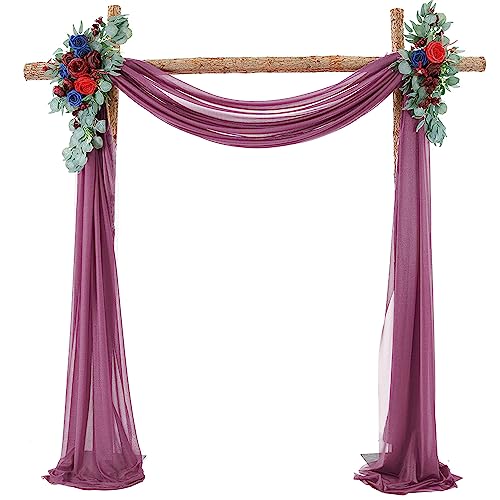 Hochzeit Bogen Sheer Draperie Hintergrund, 600x75cm Voile Vorhang Chiffon Drapierung Stoff, Tüllstoff Vorhänge Arbor Draperie für Hochzeitszeremonie Empfang Party Deckendekor, Blasse Mauve, 1 Panel Hochzeit Bogen Sheer Draperie Hintergrund, 600x75cm Voile Vorhang Chiffon Drapierung Stoff, Tüllstoff Vorhänge Arbor Draperie für Hochzeitszeremonie Empfang Party Deckendekor, Blasse Mauve, 1 Panel von auons
