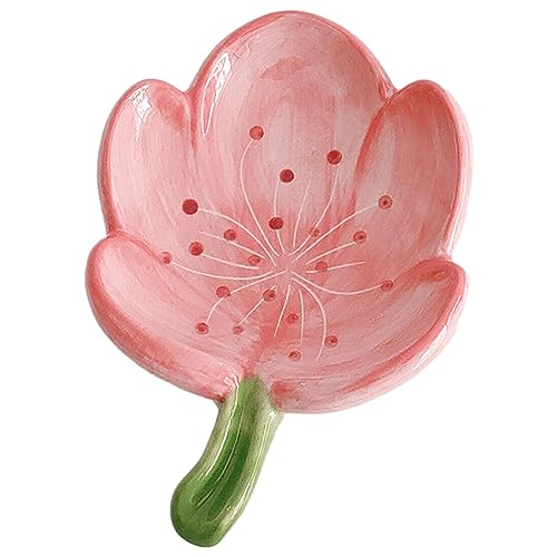 Keramische Seifenschale für Badezimmer, Bar Seifenhalter mit ablauf, Selbst-Draining Seifenschale, Blume geformte Seifenbehälter, Nette Seifenspeicher, Keramik Schmuck Tablett, Tulpe, rosa Keramische Seifenschale für Badezimmer, Bar Seifenhalter mit ablauf, Selbst-Draining Seifenschale, Blume geformte Seifenbehälter, Nette Seifenspeicher, Keramik Schmuck Tablett, Tulpe, rosa von auons