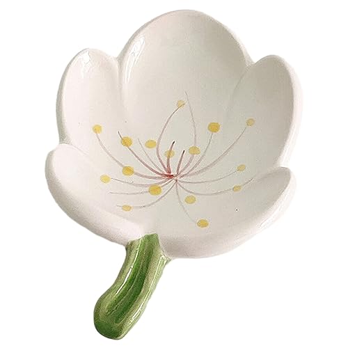Keramische Seifenschale für Badezimmer, Bar Seifenhalter mit ablauf, Selbst-Draining Seifenschale, Blume geformte Seifenbehälter, Nette Seifenspeicher, Keramik Schmuck Tablett, Tulpe, weiß Keramische Seifenschale für Badezimmer, Bar Seifenhalter mit ablauf, Selbst-Draining Seifenschale, Blume geformte Seifenbehälter, Nette Seifenspeicher, Keramik Schmuck Tablett, Tulpe, weiß von auons