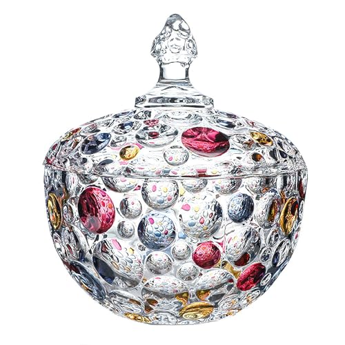 auons Bonbonglas Mit Deckel, Colorful Kristall SüßIgkeiten Glas, Bonbongeschirr Zuckerdose, Dekorative Candy Gläser Vorratsglas Keksdose Glas Candy Glasbehälter, Klein von auons