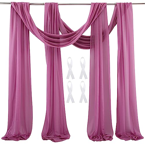 auons Hochzeit Bogen Sheer Vorhänge Hintergrund, 600x75cm Voile Vorhang Chiffon Drapierung, Tüllstoff Vorhänge Arbor Draperie für Hochzeitszeremonie Empfang Party Deckendekor, Blasse Mauve, 2 Panels auons Hochzeit Bogen Sheer Vorhänge Hintergrund, 600x75cm Voile Vorhang Chiffon Drapierung, Tüllstoff Vorhänge Arbor Draperie für Hochzeitszeremonie Empfang Party Deckendekor, Blasse Mauve, 2 Panels von auons