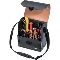 WerkzeugtascheB.220xT.140xH.250mmaus Rindleder schwarzTrageriemen 17 Einsteckf. von Parat