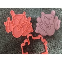 10 Pin Bowling Ausstechform Embosser von aussiecookiecutters