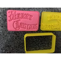 Frohe Weihnachten Ausstechform Prägezange von aussiecookiecutters