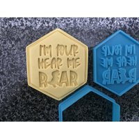 Ich Bin Vier Höre Mich Roar | Dino Ausstechform Prägezange von aussiecookiecutters