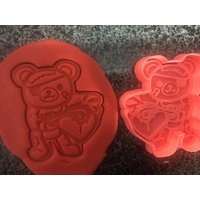 Kettensäge Ted Cookie Cutter Embosser Halloween von aussiecookiecutters