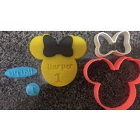 Minnie Maus Und Bogen Personalisieren Ausstechformen Set von aussiecookiecutters