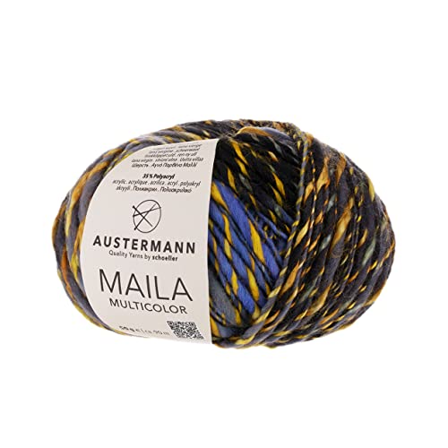 Maila Multicolor - dicke Wolle mit Farbverlauf zum Stricken - ca. 90m Lauflänge je 50g Wollknäuel Farbe 06 - Galaxie Maila Multicolor - dicke Wolle mit Farbverlauf zum Stricken - ca. 90m Lauflänge je 50g Wollknäuel Farbe 06 - Galaxie von austermann