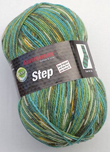 Austermann Garn Step 265 Oliv bunt, Wolle, Polyamid (75%, 25%), Yarn von austermann