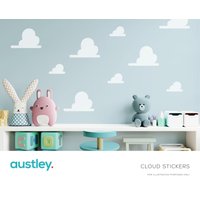 16 Wolken Aufkleber, Wandkunst, Wandtattoos, Wandaufkleber, Büro, Kinderzimmer, Schlafzimmer, Wohnzimmer von austleyUK