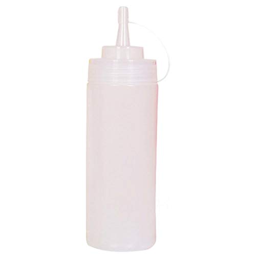 3 Stück durchsichtige Quetschflaschen mit Spitzendeckel für Gewürze, Senf, Ketchup-Spender (weiß, 800 ml) von ausuky