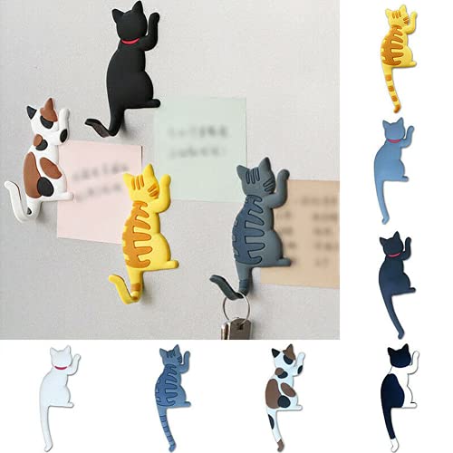 AUSUKY 1 x süßer Silikon-Kühlschrankmagnet mit Katzenhaken, Kühlschrank-Aufkleber, Dekoration für Zuhause (G). von ausuky