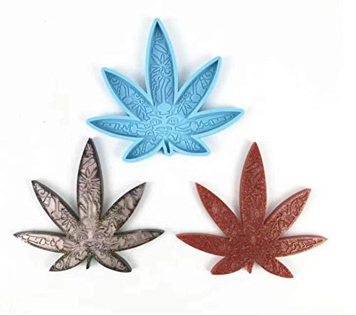 Cannabis-Blatt-Form Untersetzer Aschenbecher Form DIY Silikon Marihuana-Blatt Backform von ausuky