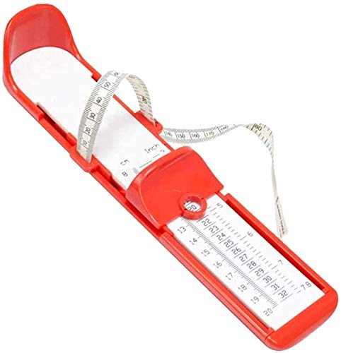 Fußmessgerät Schuhmesser Lineal Fußbreite Länge Messwerkzeug für Kinder Erwachsene (rot) von ausuky