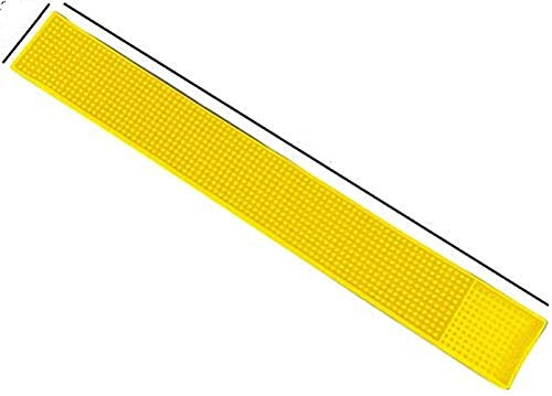 ausuky Gummi-Barmatte, große Barläufer, Glasabtropfschale, Bier-Getränkematte, Unterlage, Pubs, Clubs, Bars, Zubehör, zuschneidbare Matte (gelb, 8 x 60 cm) von ausuky