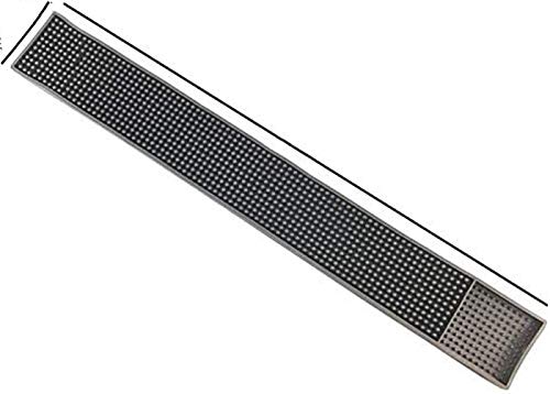 ausuky Gummi-Barmatte, große Barläufer, Glasabtropfschale, Bier-Getränkematte, Unterlage, Pubs, Clubs, Bars, Zubehör, zuschneidbare Matte (schwarz, 8 x 60 cm) von ausuky