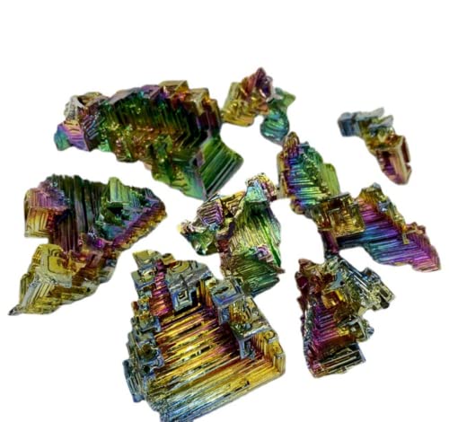 ausuky Natürlicher Titan-Bismut, seltener Regenbogen-Metall-Kristall, Mineralstein, Heimdekoration von ausuky