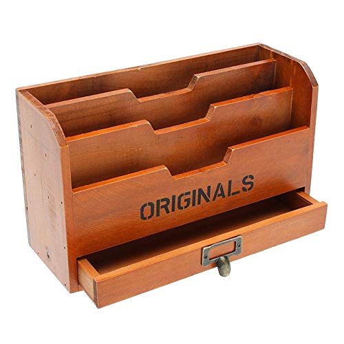ausuky Vintage Style Briefständer aus Holz Postkarten-Halter Aufbewahrungsregal Dekoration Post Post Post Post Post Post Karte Storage Organizer ausuky Vintage Style Briefständer aus Holz Postkarten-Halter Aufbewahrungsregal Dekoration Post Post Post Post Post Post Karte Storage Organizer von ausuky