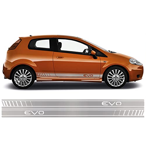 Auto-Dress Seitenstreifen Aufkleber Set/Dekor passend für Fiat Punto - Motiv: Evo (100 White Gloss) von Auto-Dress
