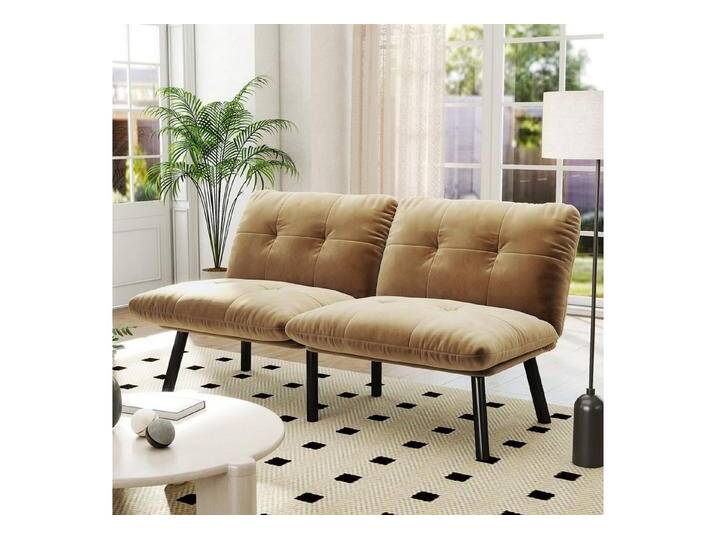 autolock 2-Sitzer Doppelsofa klappbares Sofabett Futon-Couch mit Schlaffunktion, platzsparendes Gästebett für Schlafzimmer, Wohnzimmer, braun, Braun autolock 2-Sitzer Doppelsofa klappbares Sofabett Futon-Couch mit Schlaffunktion, platzsparendes Gästebett für Schlafzimmer, Wohnzimmer, braun, Braun von autolock
