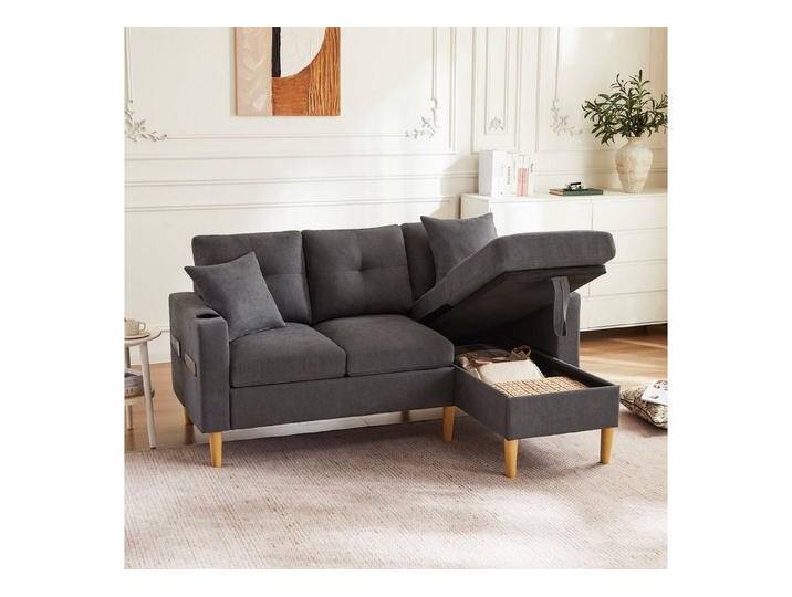 autolock 3-Sitzer Ecksofa L-förmiges Sofa mit Chaiselongue, Versteckter Stauraum, für Wohnzimmer, Büro, Wohnung, grau, Dunkelgrau autolock 3-Sitzer Ecksofa L-förmiges Sofa mit Chaiselongue, Versteckter Stauraum, für Wohnzimmer, Büro, Wohnung, grau, Dunkelgrau von autolock