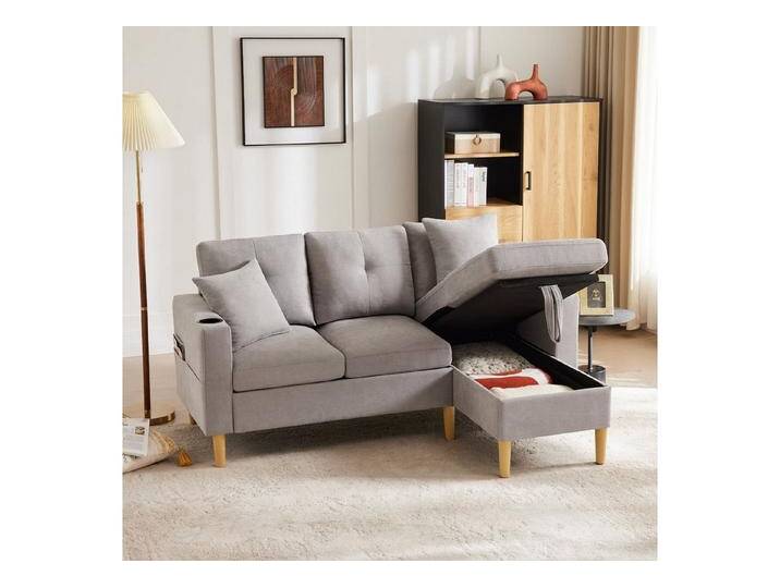 autolock 3-Sitzer Ecksofa L-förmiges Sofa mit Chaiselongue, Versteckter Stauraum, für Wohnzimmer, Büro, Wohnung, grau, Hellgrau autolock 3-Sitzer Ecksofa L-förmiges Sofa mit Chaiselongue, Versteckter Stauraum, für Wohnzimmer, Büro, Wohnung, grau, Hellgrau von autolock