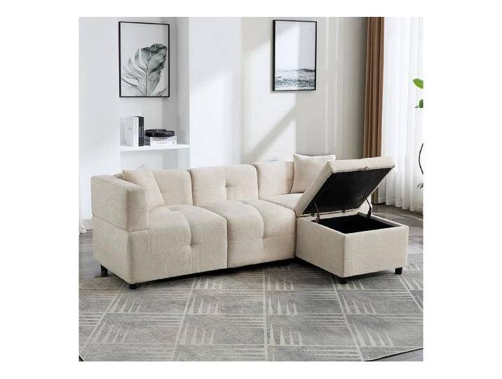 autolock 3-Sitzer Ecksofa mit Versteckter Stauraum, abnehmbarem Fußhocker, 2 Kissen, 3-Sitzer-Sofa,L-förmiges Ecksofa für Wohnzimmer, Büro, beige autolock 3-Sitzer Ecksofa mit Versteckter Stauraum, abnehmbarem Fußhocker, 2 Kissen, 3-Sitzer-Sofa,L-förmiges Ecksofa für Wohnzimmer, Büro, beige von autolock