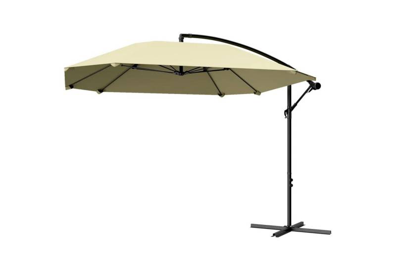 autolock Ampelschirm Ampelschirm Alu Ø 260 cm Sonnenschirm,wasserdicht Kurbelschirm kippbar, mit Ständer,Kurbel,Windsicherung,neigbar Marktschirm Gartenschirm von autolock