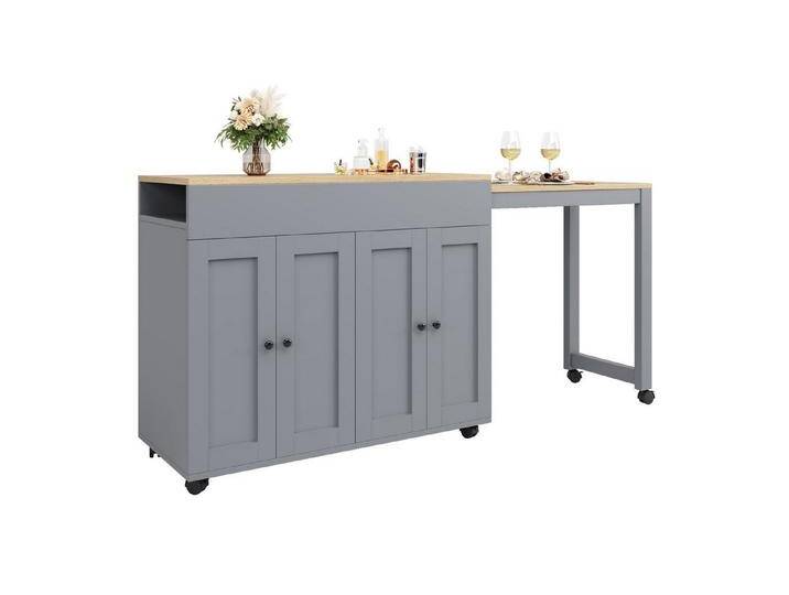 autolock Bartisch Kücheninsel mit ausziehbarer Tischplatte 118-180×50 für 4-6 Personen (118-180 × 50 × 94 cm), Multifunktionaler Ausziehtisch Stehtisch Bistrotisch für Esszimmer von autolock