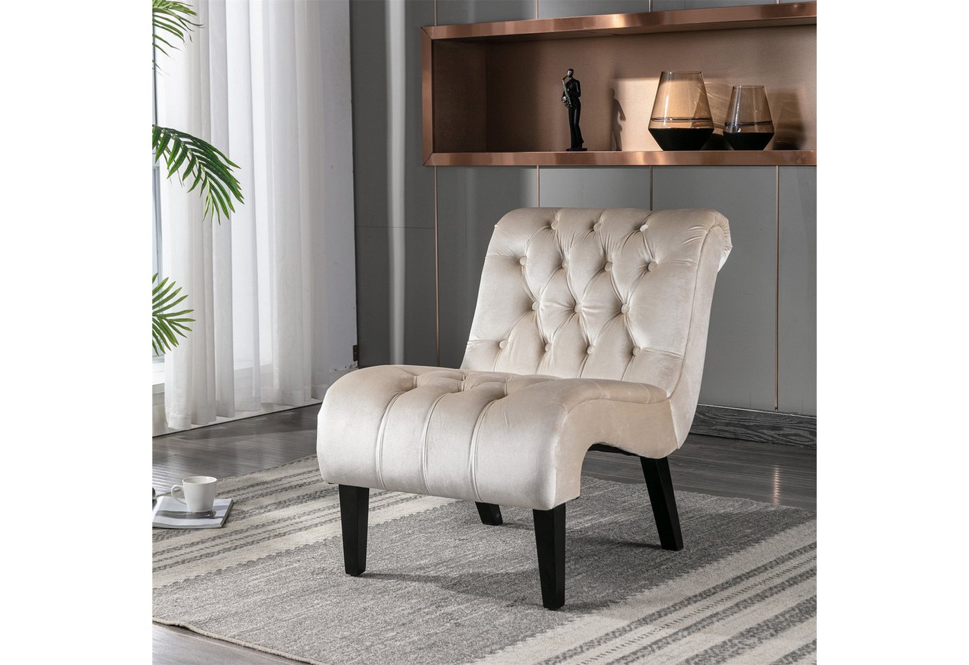 autolock Besucherstuhl Modern Velvet Armless Accent Wohnzimmer Stuhl, Freizeit Stuhl autolock Besucherstuhl Modern Velvet Armless Accent Wohnzimmer Stuhl, Freizeit Stuhl von autolock