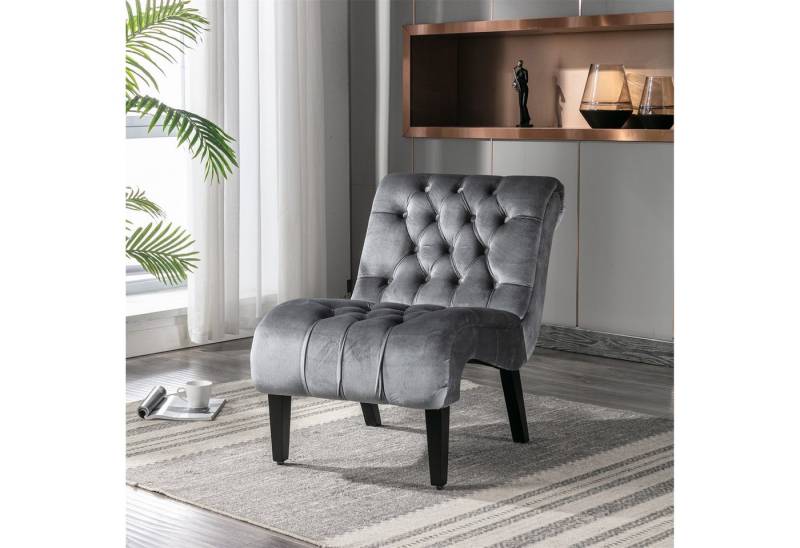 autolock Besucherstuhl Modern Velvet Armless Accent Wohnzimmer Stuhl, Freizeit Stuhl von autolock