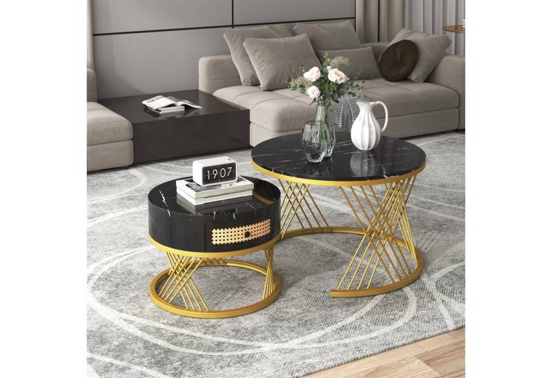autolock Couchtisch 2 in 1 Runder Couchtisch von autolock