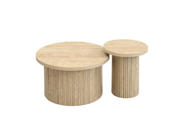 autolock Couchtisch Couchtisch, doppelter runder Tisch,Multifunktionaler Beistelltisch, beige von autolock
