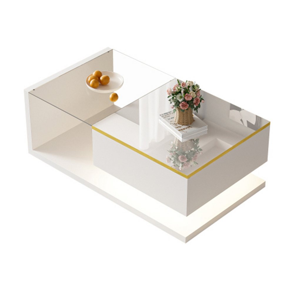 autolock Couchtisch Couchtisch,Hochglanz Beistelltische, Kaffeetisch, mit Glas und LED-Effekt 90 cm autolock Couchtisch Couchtisch,Hochglanz Beistelltische, Kaffeetisch, mit Glas und LED-Effekt 90 cm von autolock