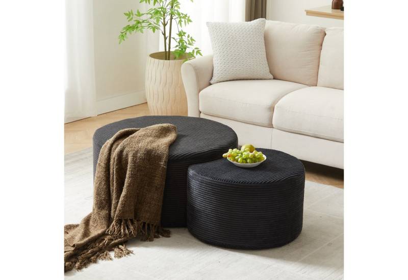 autolock Couchtisch Couchtisch-Set Sofa-Beistelltisch gepolsterte Kaffeetische (2-in-1-Couchtisch, der auch als Hocker verwendet werden kann), Multifunktional Kaffeetisch keine Montage erforderlich für Wohnzimmer von autolock