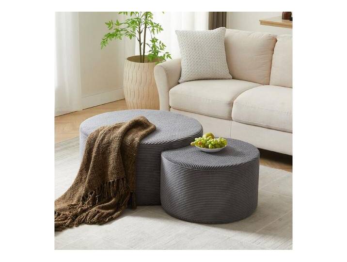 autolock Couchtisch Couchtisch-Set Sofa-Beistelltisch gepolsterte Kaffeetische (2-in-1-Couchtisch, der auch als Hocker verwendet werden kann), Multifunktional Kaffeetisch keine Montage erforderlich für Wohnzimmer von autolock