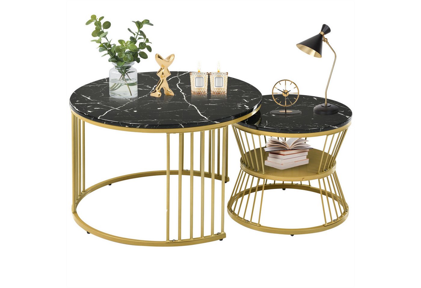 autolock Couchtisch Moderne Nesting Couchtisch, Couchtisch Satz Marmor Furnier Sofa Seite, Nest von Tischen Runde Endtische, Satz von 2, Goldene Farbe Frame autolock Couchtisch Moderne Nesting Couchtisch, Couchtisch Satz Marmor Furnier Sofa Seite, Nest von Tischen Runde Endtische, Satz von 2, Goldene Farbe Frame von autolock