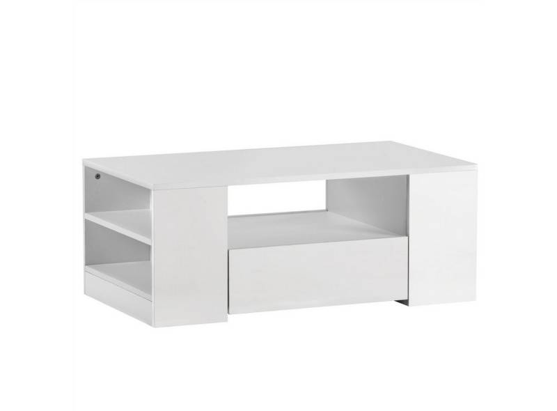 autolock Couchtisch Moderner Couchtisch Hochglanz Wohnzimmermöbel 2 Schubladen, und 2 Regalsofa Couchtisch Beistelltisch (95 x 53 x 37cm) von autolock