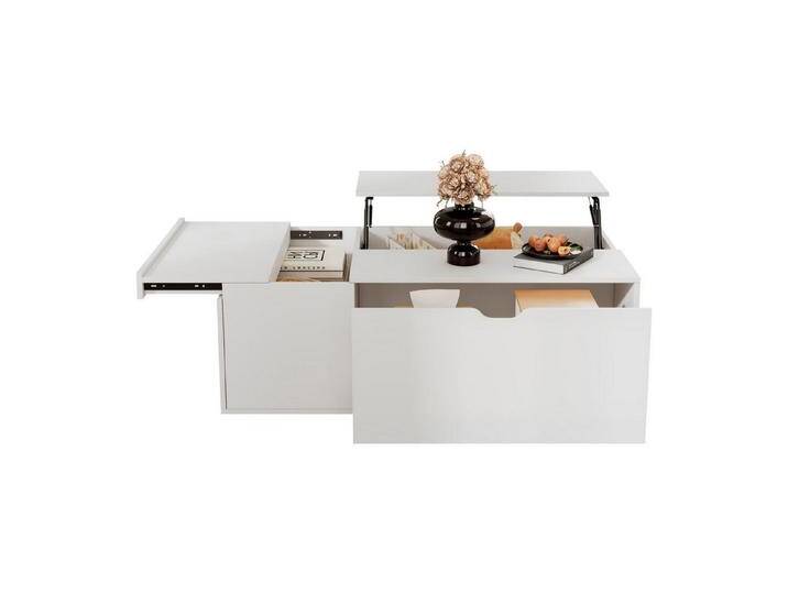 autolock Couchtisch Moderner multifunktionaler Lift-up-Couchtisch mit Schubladen, Schiebetüren,flexibler Raum von autolock