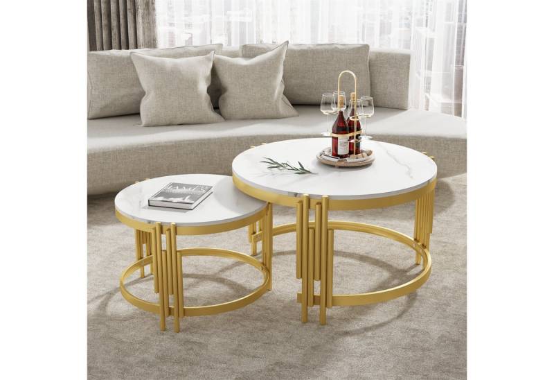 autolock Couchtisch Moduliertes Couchtisch-Set, goldener Metallrahmen von autolock