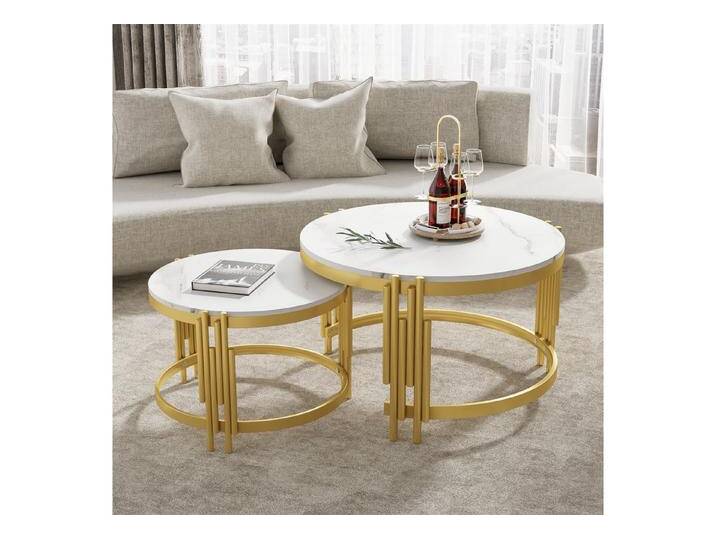 autolock Couchtisch Moduliertes Couchtisch-Set, goldener Metallrahmen von autolock
