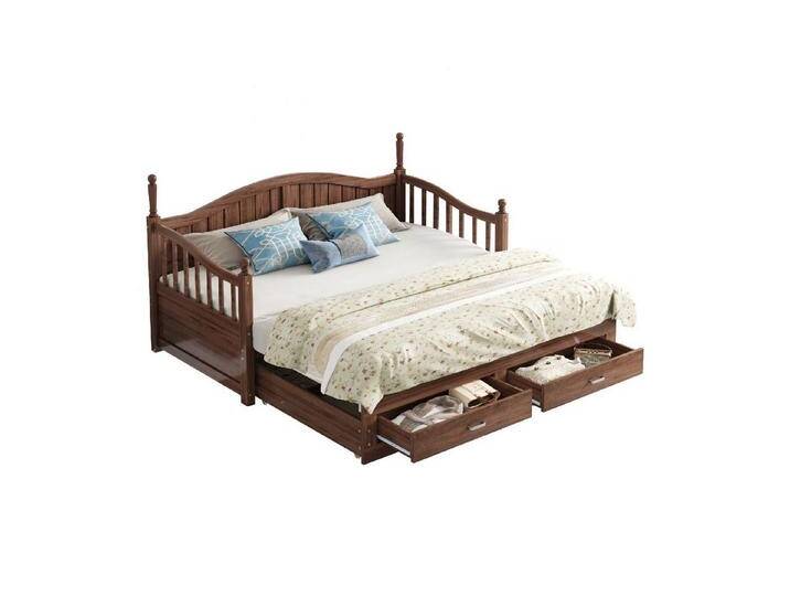 autolock Daybett Ausziehbares Schlafsofa,Multifunktionsbett mit römischen Säulen, mit geschwungener Rückenlehne,Armlehnen,Schubladen und Lattenrost von autolock