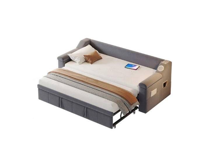 autolock Daybett Polsterbett Schlafsofa,Armlehnen Breiter und Dicker,Mit USB-Laden, Mit Smart Bluetooth-Stereoanlage,Ablagefächern und Lattenrost von autolock