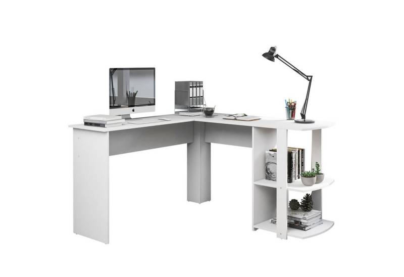 autolock Eckschreibtisch Eckschreibtisch,Computertisch Schreibtisch,L-förm Eckschreibtisch, großer Schreibtisch, Bürotisch mit 2 Ablagen,H75/B140/L140 CM von autolock