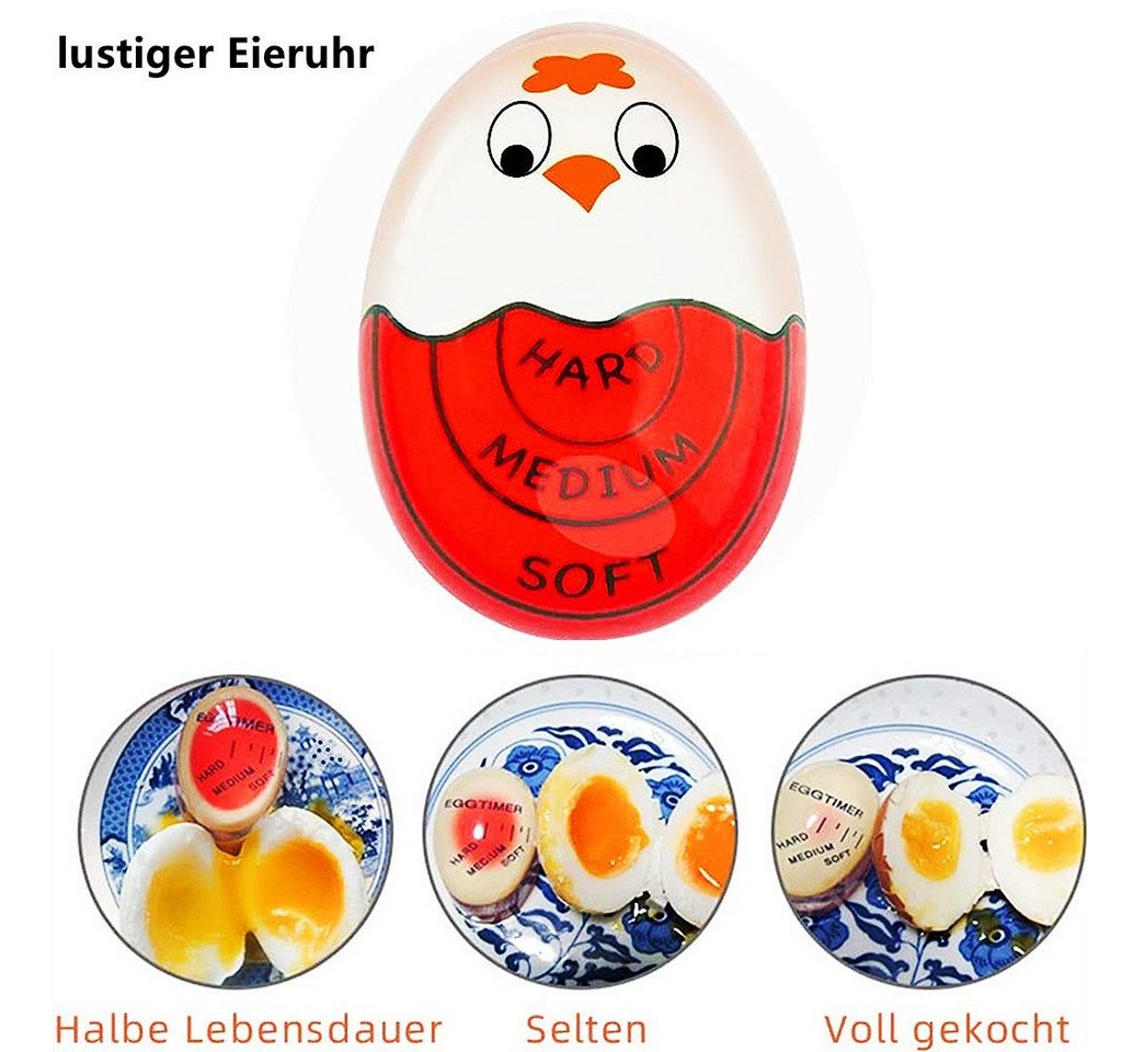 autolock Eieruhr Eieruhr,Egg Timer lustiger Eierkocher,Timer für gekochte Eier, mit Farbwechsel, Anzeige hart/medium/weich,wiederverwendbar von autolock